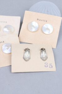 1930-40s Mother of Pearl Clip Earrings (Never Used) - Afbeelding 5