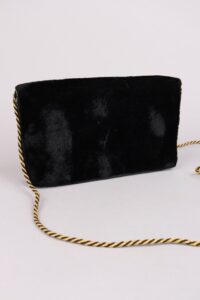 Black Peacock Velvet Zardozi Clutch Bag - Image 8