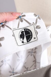 1950s White Taupe Cotton Dress | XS - Image 12