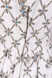 1950s White Taupe Cotton Dress | XS - Image 10