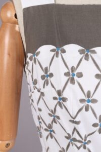 1950s White Taupe Cotton Dress | XS - Image 6