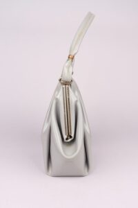 1940-50s Grey Faux Leather Handbag - Image 4