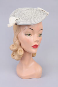1950s Silver Grey & White Hat