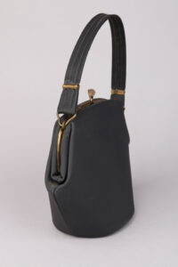 1940s Black Gold Kiss Lock Closure Bag - Afbeelding 5