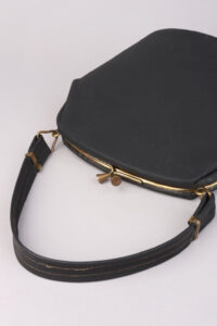 1940s Black Gold Kiss Lock Closure Bag - Afbeelding 7