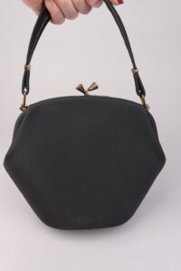 1940s Black Gold Kiss Lock Closure Bag - Afbeelding 2