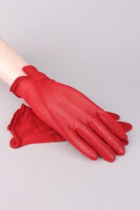1950s Red Mesh Wrist Gloves | M
