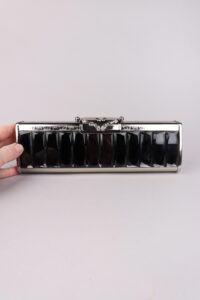 Vintage Black & Silver Clutch/Shoulder Bag - Afbeelding 16