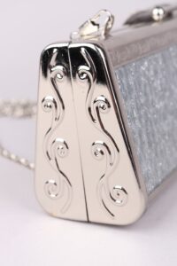 Vintage Black & Silver Clutch/Shoulder Bag - Afbeelding 9