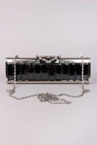 Vintage Black & Silver Clutch/Shoulder Bag - Afbeelding 2