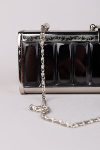 Vintage Black & Silver Clutch/Shoulder Bag - Afbeelding 3