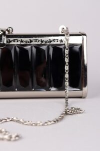 Vintage Black & Silver Clutch/Shoulder Bag - Afbeelding 5