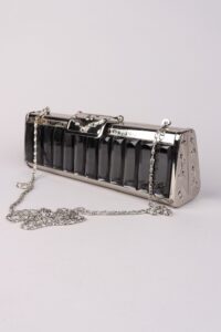 Vintage Black & Silver Clutch/Shoulder Bag