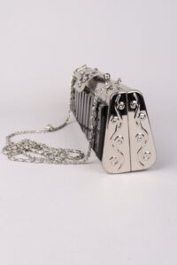 Vintage Black & Silver Clutch/Shoulder Bag - Afbeelding 6