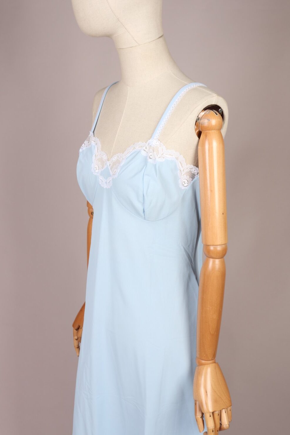 1950-60s Blue White Lace Slip Dress (NOS) | L - Bobby Pin Boutique 1950-60s Blue White Lace Slip Dress (NOS) | L - Bobby Pin Boutique