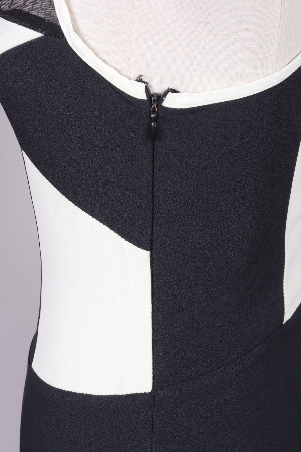 Black White Mesh Maxi Evening Dress | XS - Image 9