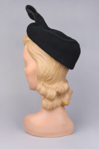 1950s Black Wool Felt Hat - Image 6