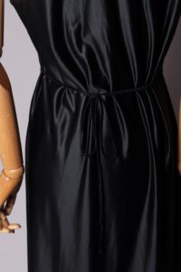 Long Black Night Gown Slip Dress | M - Afbeelding 8