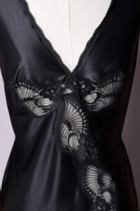 Long Black Night Gown Slip Dress | M - Afbeelding 4