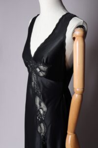 Long Black Night Gown Slip Dress | M - Afbeelding 5