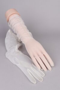 1950-60 Sheer Nylon Smocked Gloves