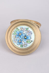 Vintage Enamel Forget-Me-Not Powder Compact - Image 3
