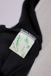 1960s Enpan "Paloma" Black Satin Slip Dress | S - Image 10