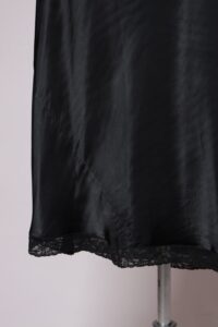 1960s Enpan "Paloma" Black Satin Slip Dress | S - Image 9