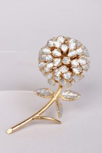 1960s Frosted Lucite Hydrangea Brooch